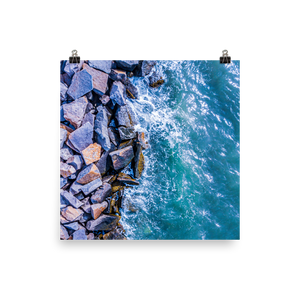 Boston Harbor Rocky Shore - Print