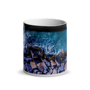 Boston Harbor Rocky Shore - Glossy Magic Mug