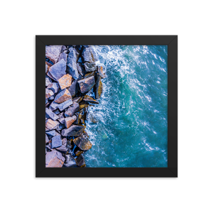 Boston Harbor Rocky Shore - Framed
