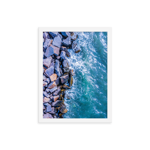 Boston Harbor Rocky Shore - Framed