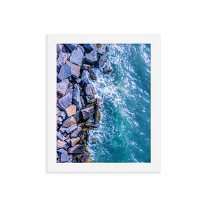 Boston Harbor Rocky Shore - Framed