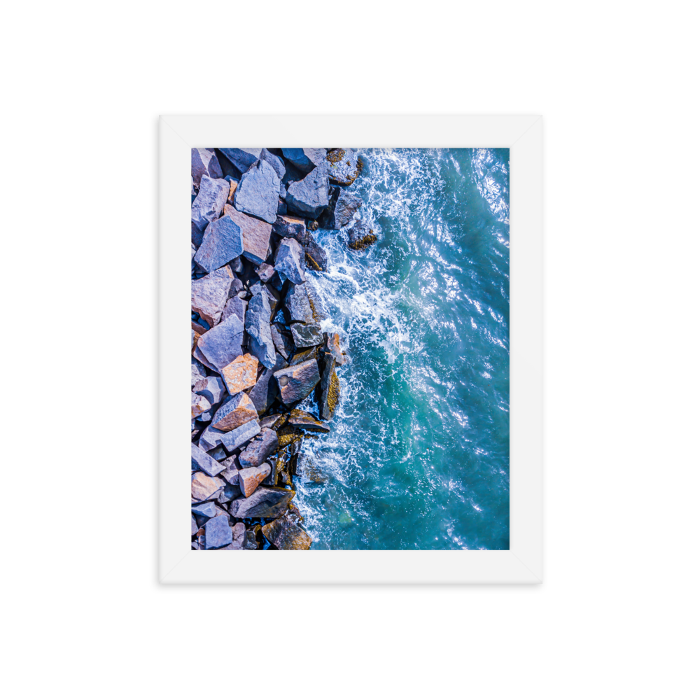 Boston Harbor Rocky Shore - Framed