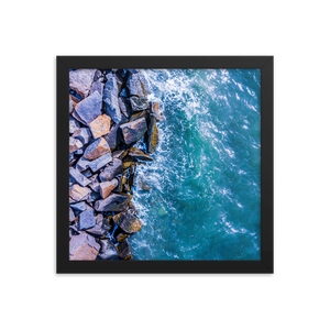 Boston Harbor Rocky Shore - Framed