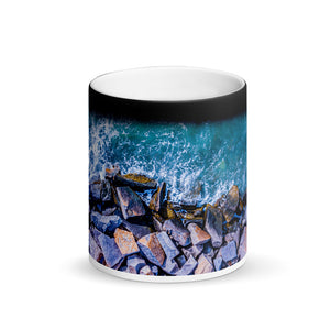 Boston Harbor Rocky Shore - Matte Black Magic Mug