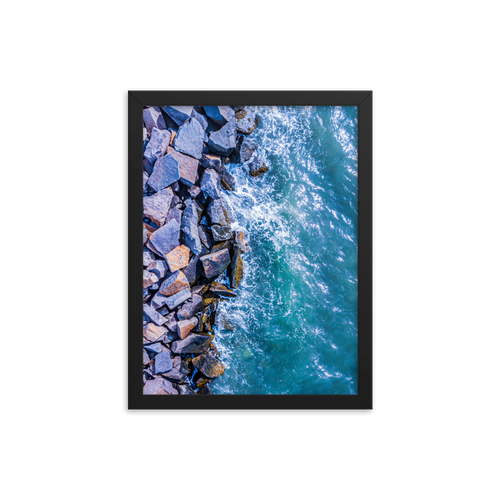 Boston Harbor Rocky Shore - Framed