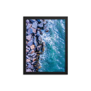 Boston Harbor Rocky Shore - Framed