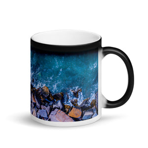 Boston Harbor Rocky Shore - Matte Black Magic Mug