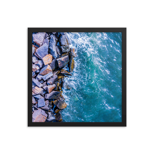 Boston Harbor Rocky Shore - Framed