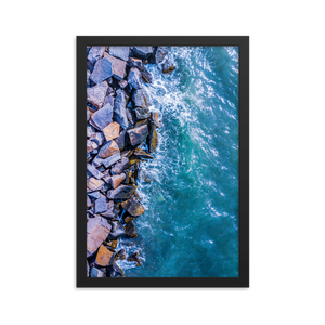 Boston Harbor Rocky Shore - Framed