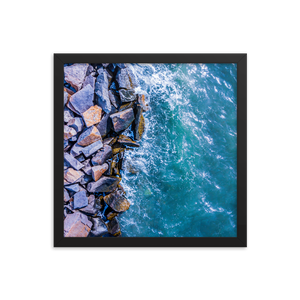 Boston Harbor Rocky Shore - Framed