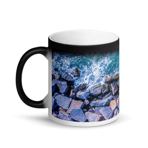 Boston Harbor Rocky Shore - Matte Black Magic Mug