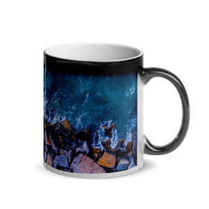 Boston Harbor Rocky Shore - Glossy Magic Mug