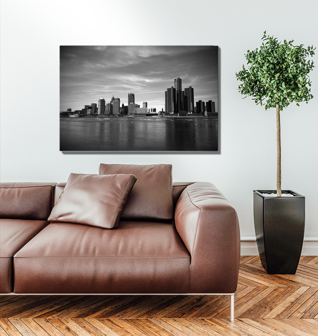 Detroit Skyline - Metal Print